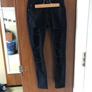 Black ripped jeans